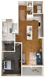 a drawing of a floor plan with a bedroom and a bathroom