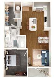 a drawing of a floor plan with a bedroom and a bathroom