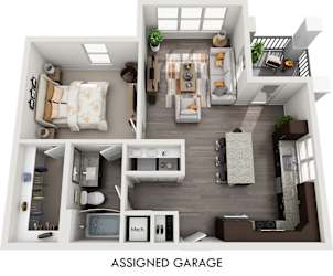 the aerial view of the 1st floor plan of the ascension garage