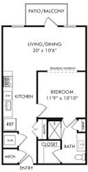 a floor plan of a bedroom apartment