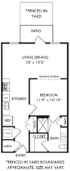 a floor plan of a small house with a garage