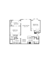 A black and white image of a floor plan for a house.
