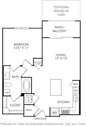 Floor Plan Hamer with Fenced In Yard