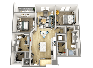 bedroom floor plan an in 3d