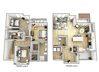 a floor plan of a two bedroom apartment