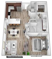 a 3 bedroom floor plan with a bathroom and a living room