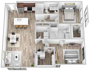 a floor plan of a house with a bedroom and a living room