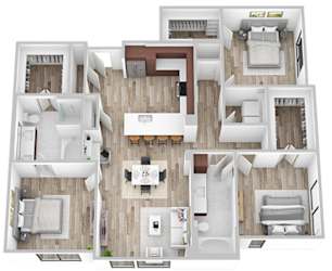 3 bedroom floor plan  the residences at sawmill estates apartments in