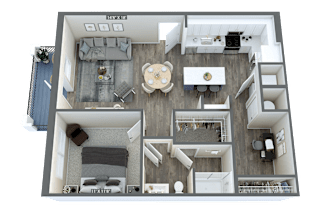 a 3d floor plan of a 2100 sq ft house