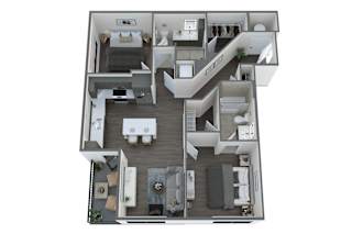 a234 floor plan  1 bedroom with 2 baths  1192 square feet