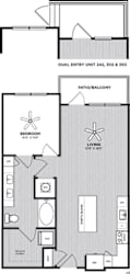 The 1 bedroom marshall floorplan