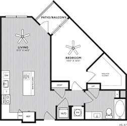 The nicole 1 bedroom floorplan