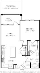 Floor Plan Oatts with Fenced-In Yard