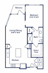 the floor plan of a bedroom apartment with a closet