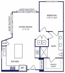 a floor plan of a house with a bedroom and a living room