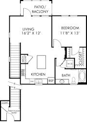 A black and white image of a house floor plan.