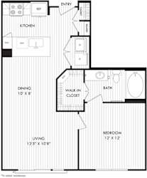 a floor plan of a home with a bedroom and a living room