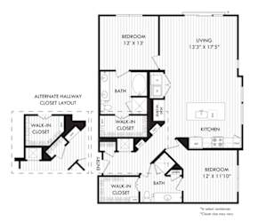 a floor plan of a house with a bedroom and a living room