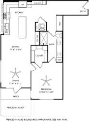 a floor plan of a house with bedrooms and a living room