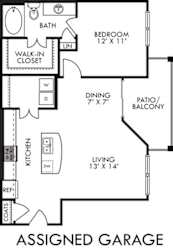 A floor plan of an Assigned Garage.