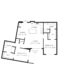 A floor plan of a house with labeled rooms such as "REF" and "KITCHEN".