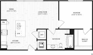 bedroom floor plan | luxury apartments in towson md | the southerly