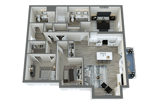 a 3d floor plan of a house with a bedroom and a bathroom