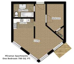 Floor Plan One-Bedroom One-Bathroom