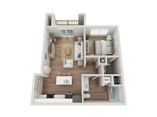 1 Bed 1 Bath Floor Plan at Pottery Creek Apartments, Port Orchard, WA