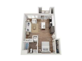 Studio Floor Plan at Pottery Creek Apartments, Port Orchard, WA 98366