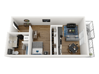 1 Bedroom Floor Plan at Proctor Flats, Washington