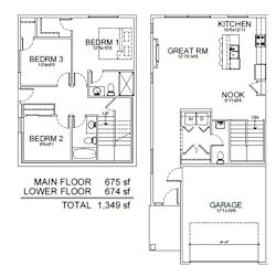 floor plan of the lower floor of a house for sale