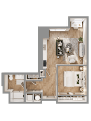 Alston Premium 1  Bed   1  Bath   652 Sq. Ft. at Bemiston Place Apartments, Clayton, 63105