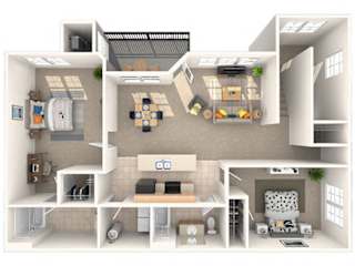Buck Renovated Floorplan at Timber Lakes at Red Bridge, Kansas City, MO, Missouri , 64137