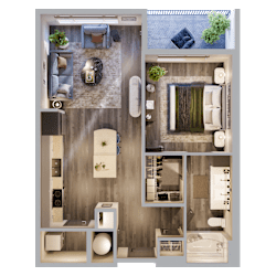 A4 floorplan at The Porter, Maryland Heights, MO 63146