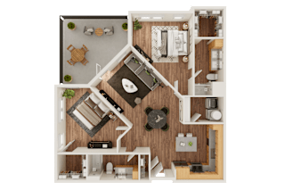B2 Floor Plan at Timber Club, St. Peters