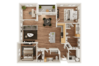 B3 Type A Floor Plan at Timber Club, Missouri, 63304