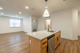 Modern Kitchen with Hanging Lights at Timber Club, Missouri