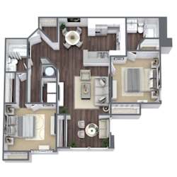 2X2 Captiva Floor Plan Sunroom, 1,074 SQFT