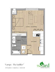 Studio Floorplan at The Yard Apartments, Kentucky