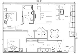 Kinsey Floor Plan at The 503 Apartments, Dayton, 45402