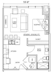 Maxwell Floor Plan at The 503 Apartments, Dayton, Ohio