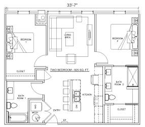 Pierce Floor Plan at The 503 Apartments, Dayton, OH, 45402