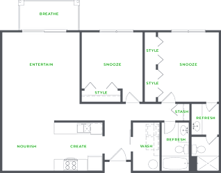 Our 2 Bedroom 2 Bathroom Floor Plan