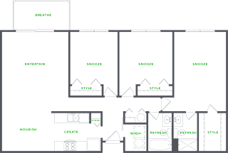Our 3 Bedroom 2 Bathroom Floor Plan