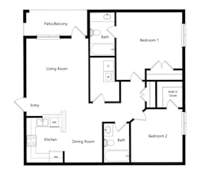 a floor plan of a bedroom apartment