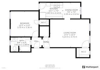 Floor Plan 1 Bedroom + 1 Bath