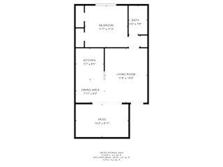 Floor Plan One Bedroom + One Bath