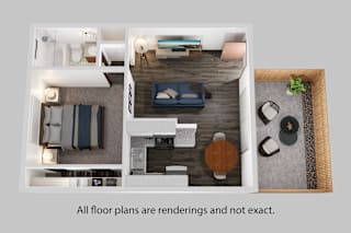 Floor Plan One Bedroom + One Bath
