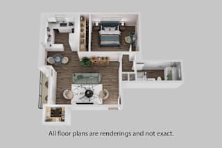 a floor plan is shown with a bedroom and a living room